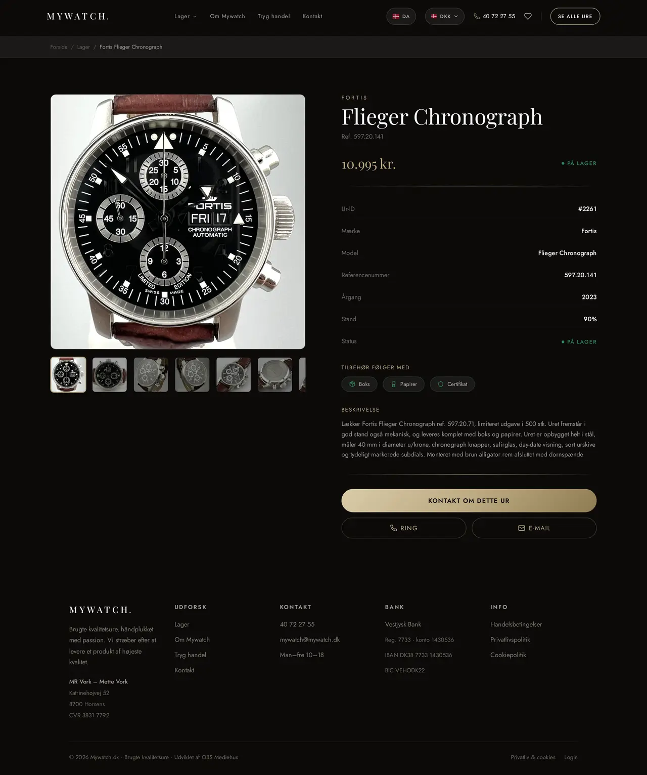 Hele produktsiden for et ur på mywatch.dk