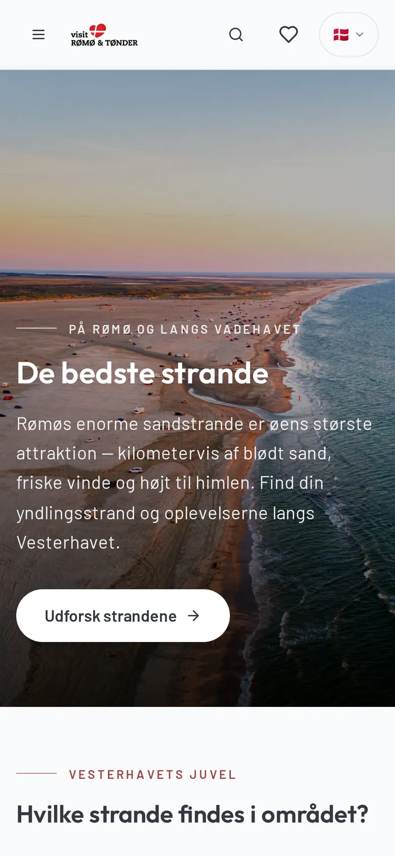 Strande på romo-tonder.dk, mobil